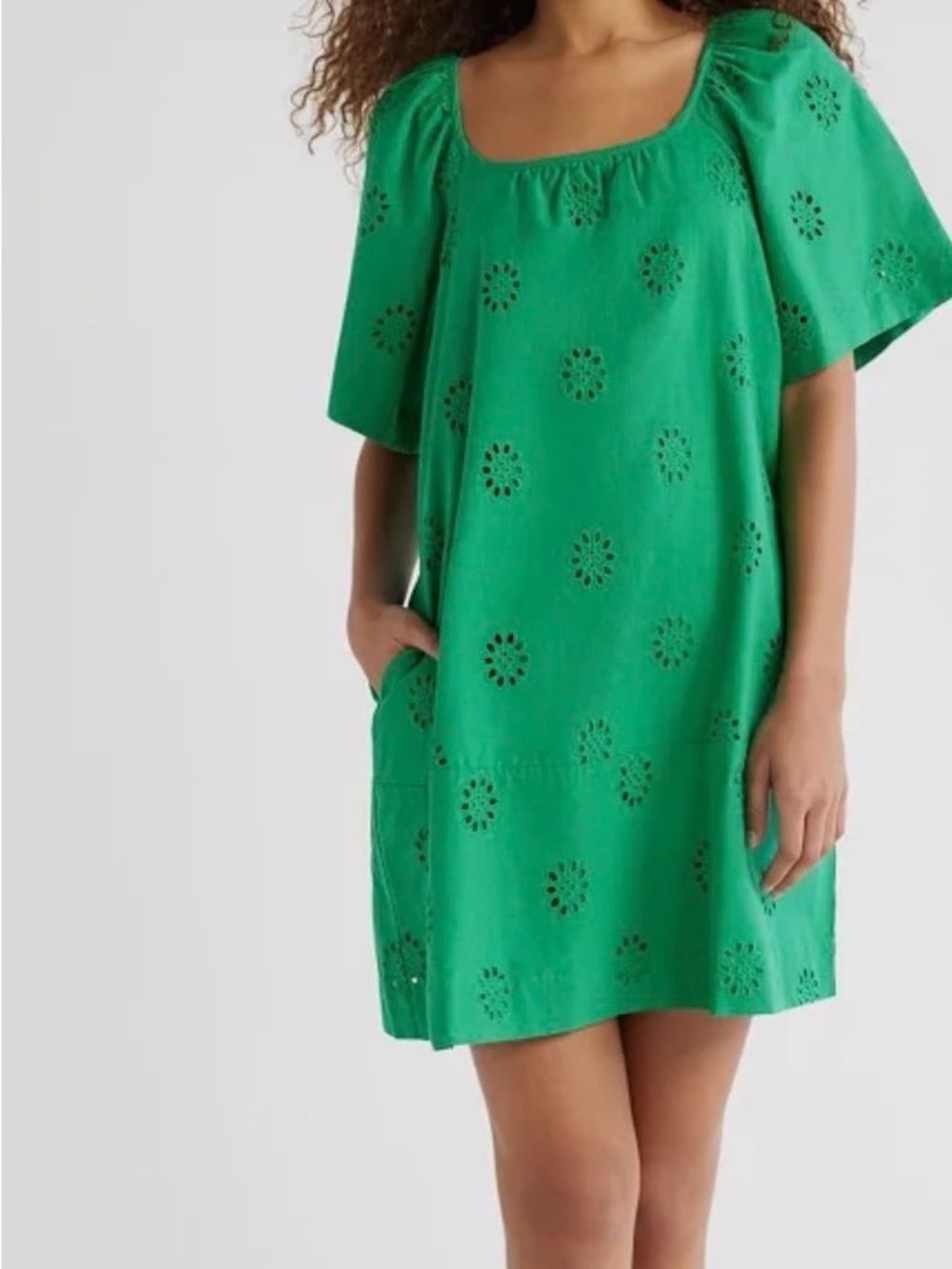 Free Assembly Green Eyelet Dress with pockets(medium) - Picture 7 of 7